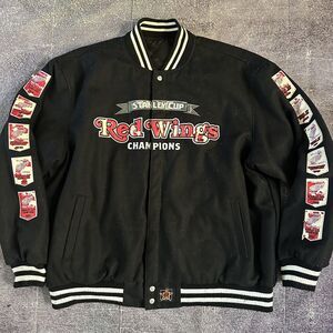 Men's Jeff Hamilton Detroit Red Wings Stanley Cup Reversible Varsity Jacket 4XL